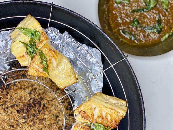 Chai Tea Smoked Black Cod with Red Lentil Dahl